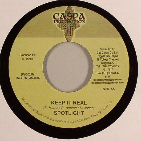 Elephant Man / Spotlight : Gee Wee / Keep It Real (7")
