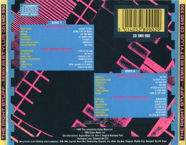 Various : The Right Stuff - Remix 89 (2xCD, Comp)