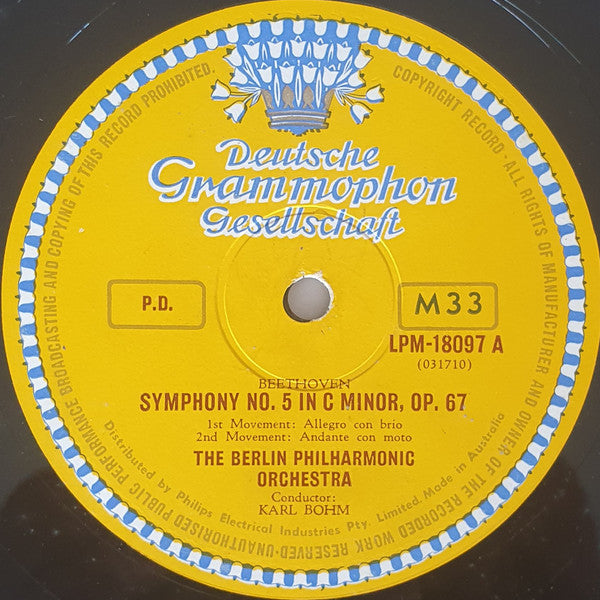 Ludwig van Beethoven – Berliner Philharmoniker Conductor Karl Böhm : Symphony No. 5 In C-Minor Op. 67 ‎ (LP, Album, Mono)
