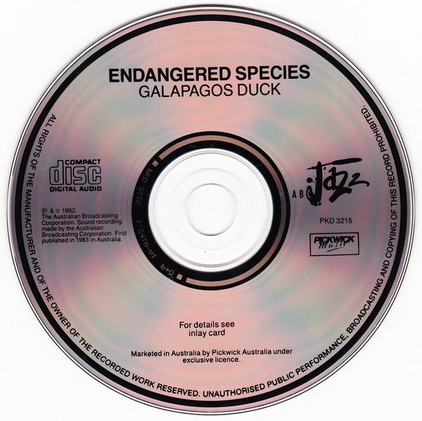 Galapagos Duck : Endangered Species (CD, Album, RE)