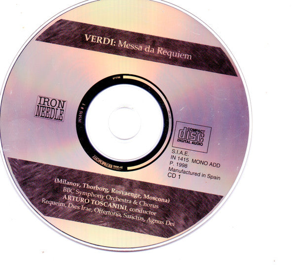 Giuseppe Verdi, Arturo Toscanini, Zinka Milanov, Kerstin Thorborg, Helge Roswaenge, BBC Choral Society, BBC Symphony Orchestra, Giuseppe Martucci, Glauco D'Atilli : Messa Da Requiem  (2xCD, Comp, Mono + Box)