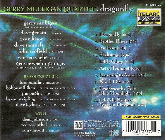 Gerry Mulligan Quartet with Special Guests Dave Grusin . Dave Samuels . John Scofield . Warren Vaché . Grover Washington, Jr. : Dragonfly (CD, Album, Promo)