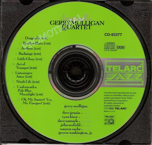 Gerry Mulligan Quartet with Special Guests Dave Grusin . Dave Samuels . John Scofield . Warren Vaché . Grover Washington, Jr. : Dragonfly (CD, Album, Promo)