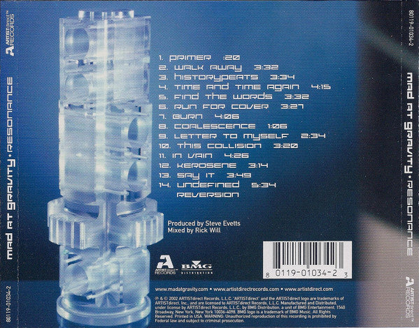 Mad At Gravity : Resonance (CD, Album)