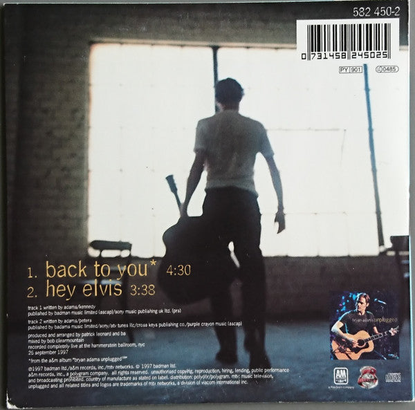 Bryan Adams : Back To You (CD, Single)