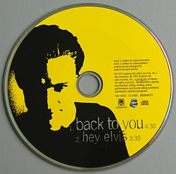 Bryan Adams : Back To You (CD, Single)