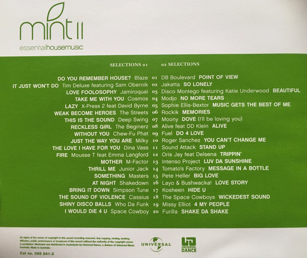 Various : Mint II: Essential House Music (2xCD, Comp, Mixed)