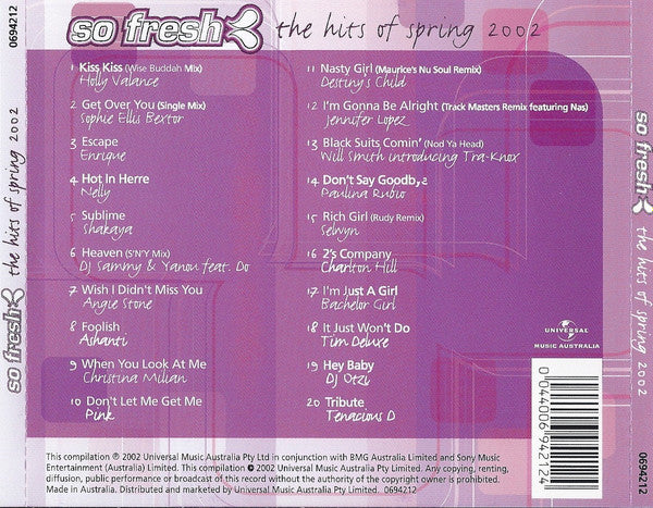 Various : So Fresh: The Hits Of Spring 2002 (CD, Comp)