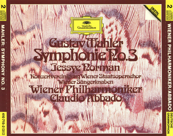 Gustav Mahler - Claudio Abbado, Wiener Philharmoniker, Die Wiener Sängerknaben, Jessye Norman, Konzertvereinigung Wiener Staatsopernchor : Symphony No. 3 (2xCD, Album, RE)