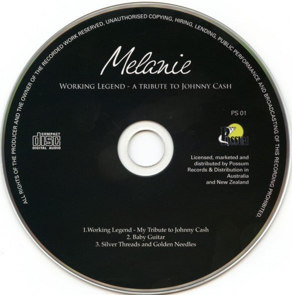 Melanie (2) : Working Legend (My Tribute To Johnny Cash) (CD, Single)