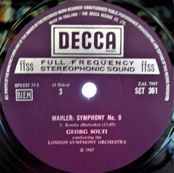 Mahler*, London Symphony*, Georg Solti : Symphony No. 9 (2xLP, RE, NB  + Box)