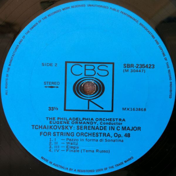 Pyotr Ilyich Tchaikovsky - Eugene Ormandy, The Philadelphia Orchestra, Mormon Tabernacle Choir, Valley Forge Military Academy Band : 1812 Overture / Serenade For Strings (LP, Album)