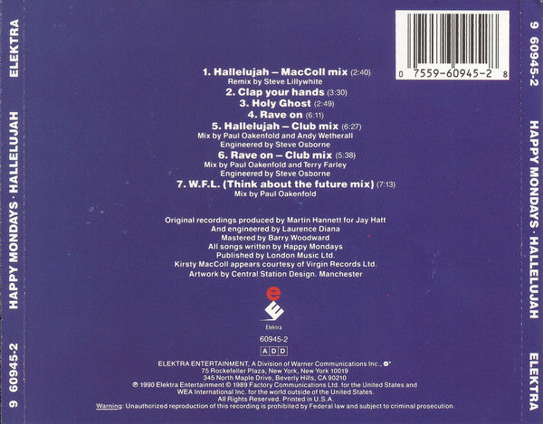 Happy Mondays : Hallelujah (CD, EP)