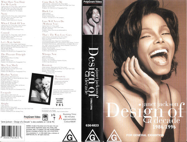 Janet Jackson : Design Of A Decade 1986/1996 (VHS, Comp)