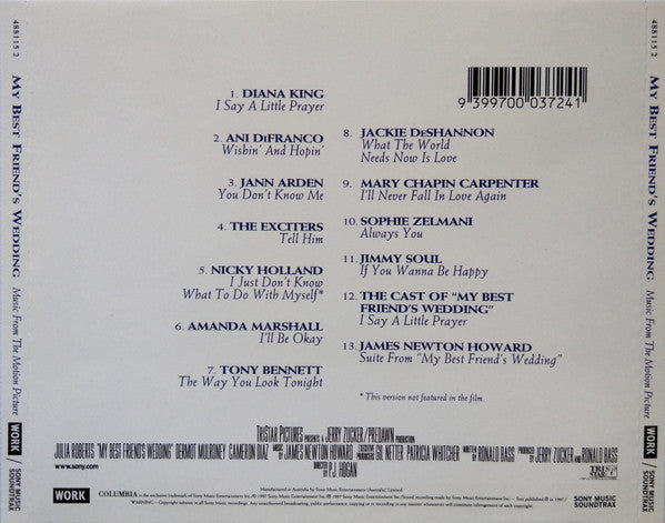 Various : My Best Friend's Wedding (Music From The Motion Picture) (CD, Album, Comp)