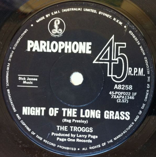 The Troggs : Night Of The Long Grass (7", Single)