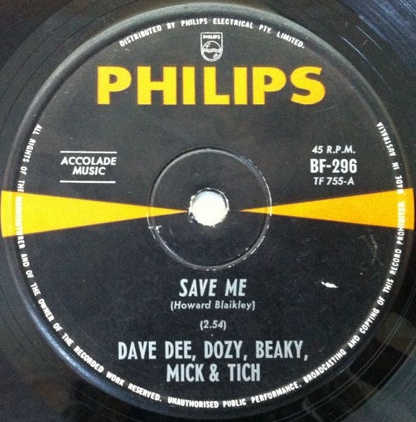 Dave Dee, Dozy, Beaky, Mick & Tich : Save Me / Shame (7", Single)