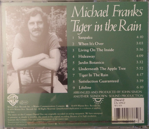 Michael Franks : Tiger In The Rain (CD, Album, RE, RM)
