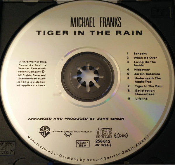 Michael Franks : Tiger In The Rain (CD, Album, RE, RM)