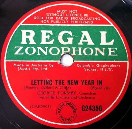 George Formby : Letting The New Year In / Bless 'Em All (Shellac, 10")