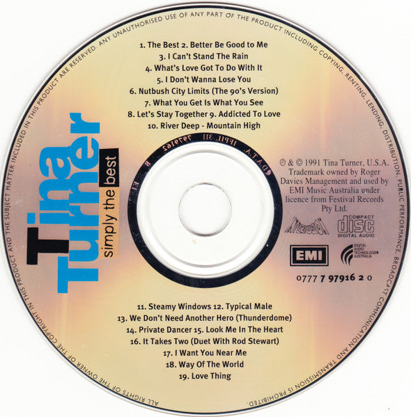 Tina Turner : Simply The Best (CD, Comp, RE, RM)