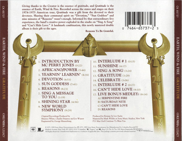 Earth, Wind & Fire : Gratitude (CD, Album, RE, RM)