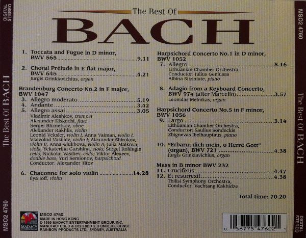 Bach* : The Best Of Bach (CD, Comp)