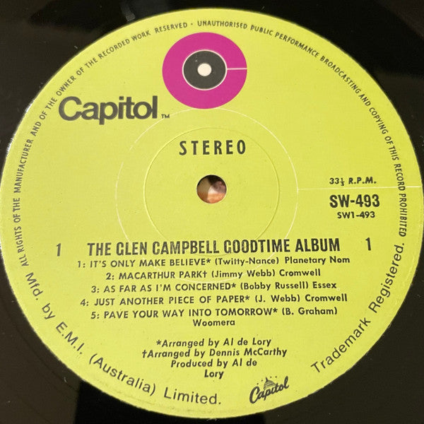 Glen Campbell : The Goodtime Album (LP, Album)