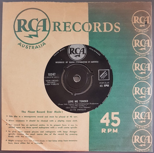 Elvis Presley : Love Me Tender / Anyway You Want Me (7", Single, Pus)