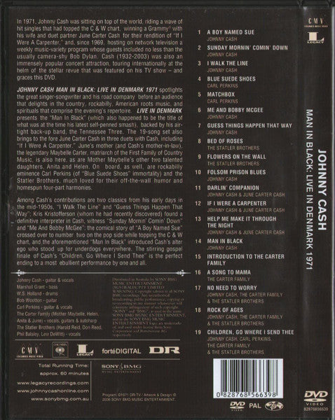 Johnny Cash : Man In Black: Live In Denmark 1971 (DVD-V, PAL)