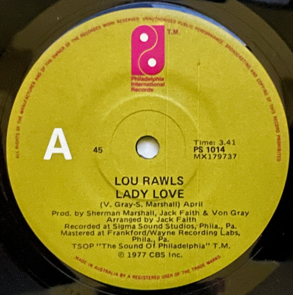 Lou Rawls : Lady Love (7", Single)