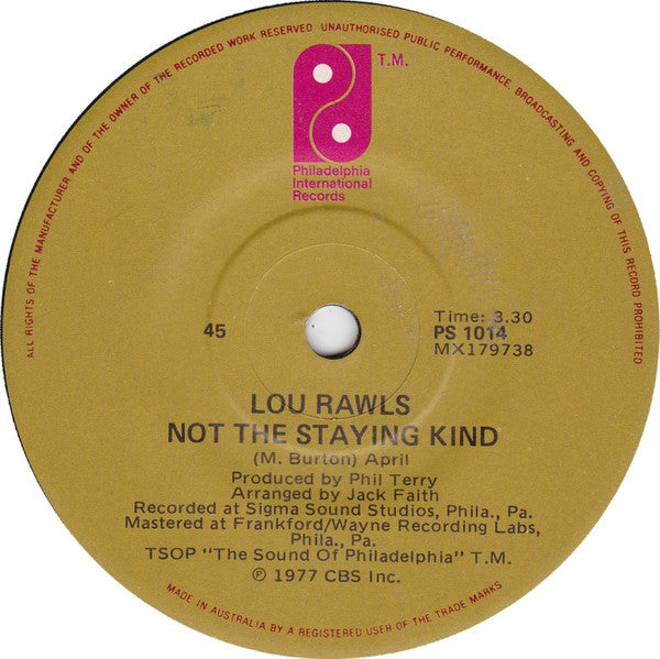 Lou Rawls : Lady Love (7", Single)