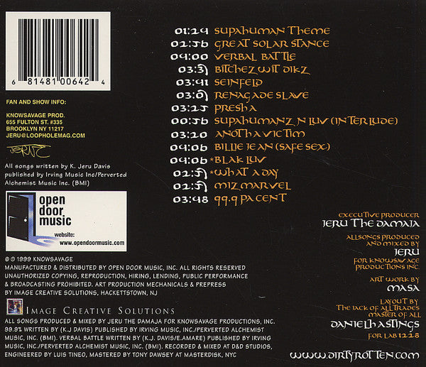 Jeru The Damaja Presents Supahuman Klik Featuring Miz Marvel : Heroz 4 Hire (CD, Album, RP)