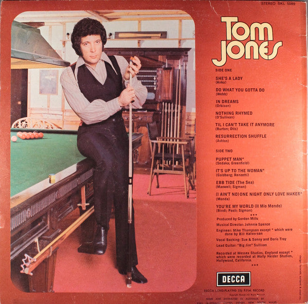 Tom Jones : Tom Jones Sings She's A Lady (LP, Album)
