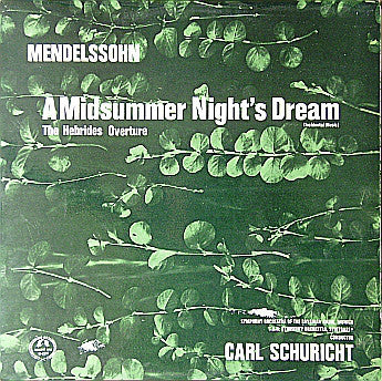 Felix Mendelssohn-Bartholdy, Carl Schuricht, Sinfonie-Orchester Des Süddeutschen Rundfunks : Incidental Music To "A Midsummer Night's Dream" (The Hebrides Overture (Fignal's Cave)) (LP)