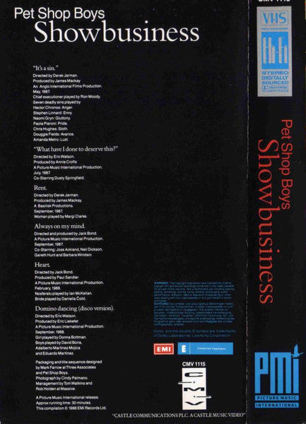 Pet Shop Boys : Showbusiness (VHS, Comp, PAL)