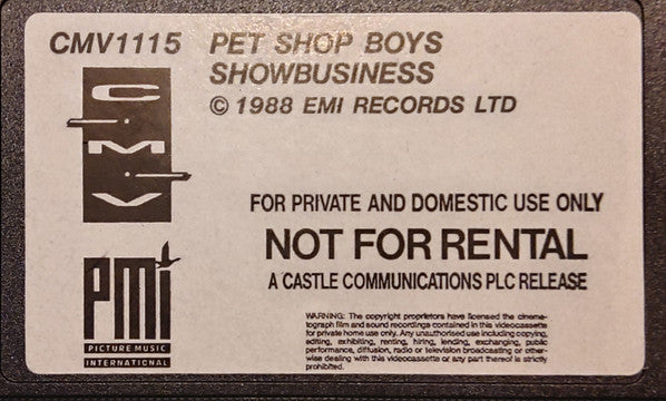 Pet Shop Boys : Showbusiness (VHS, Comp, PAL)