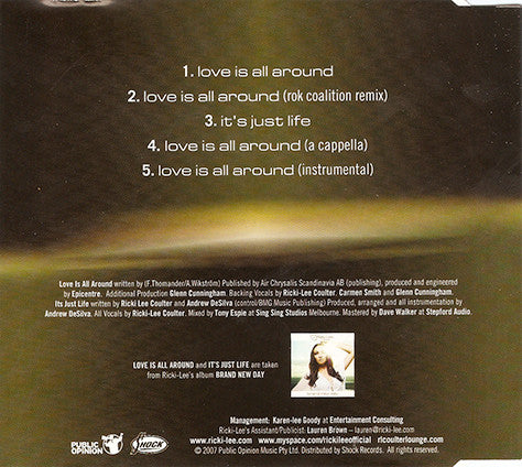 Ricki-Lee : Love Is All Around (CD, Single)
