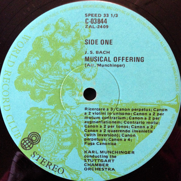J.S. Bach*, Stuttgart Chamber Orchestra*, Karl Münchinger : The Musical Offering (LP, Album, Club)