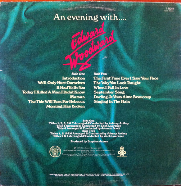 Edward Woodward : An Evening With.... (LP, Comp)