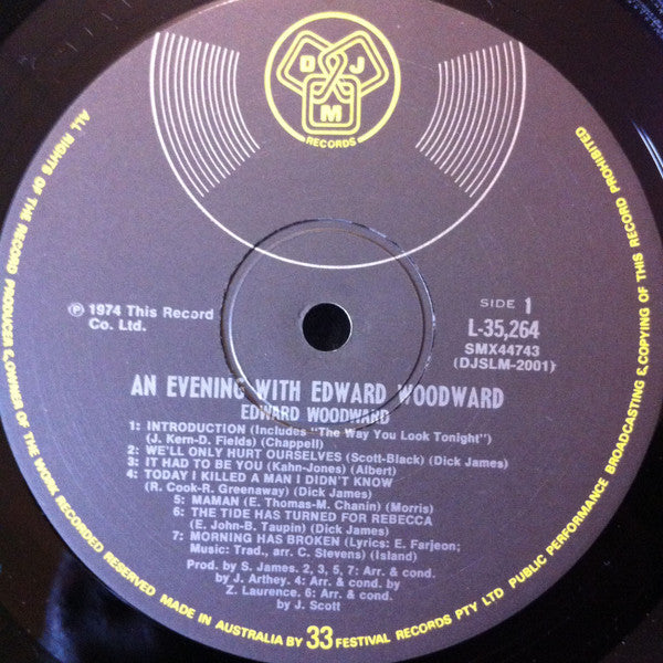 Edward Woodward : An Evening With.... (LP, Comp)