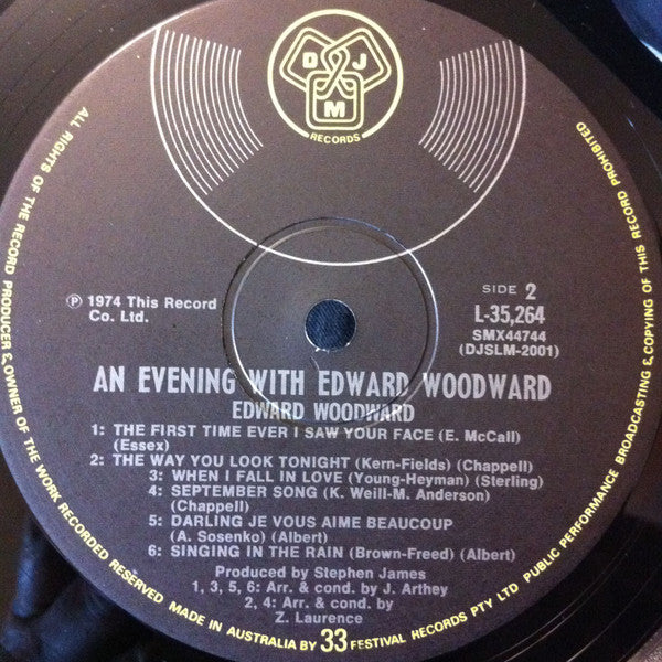 Edward Woodward : An Evening With.... (LP, Comp)