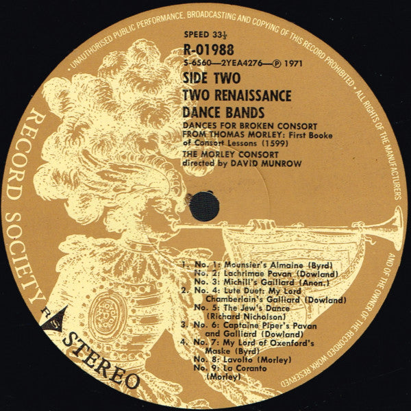 The Early Music Consort Of London / The Morley Consort / Directed By David Munrow : Two Renaissance Dance Bands (LP, Album, Club, RE)
