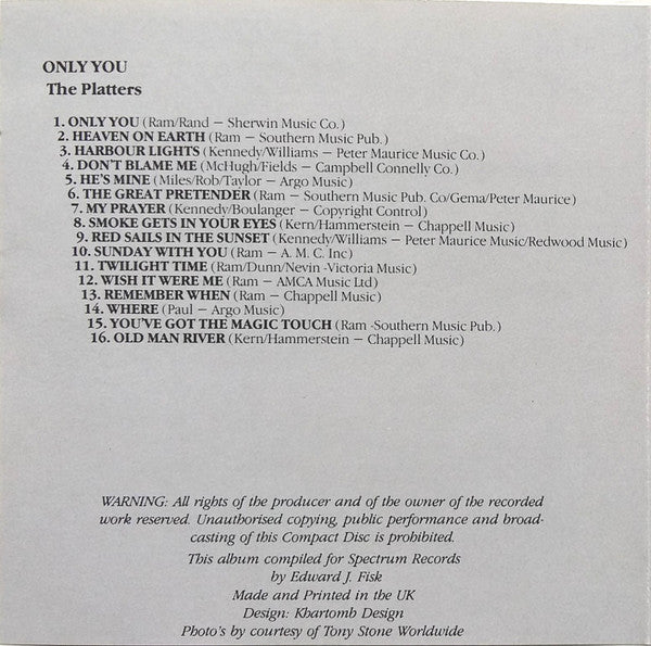 The Platters : Only You (CD, Comp)