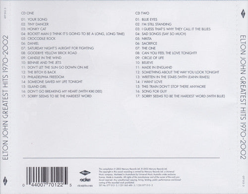 Elton John : Greatest Hits 1970-2002 (2xCD, Comp)