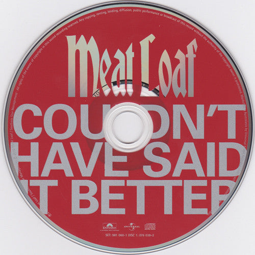 Meat Loaf : Couldn't Have Said It Better (2xCD, Album)