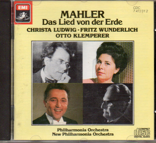 Gustav Mahler, Otto Klemperer, Christa Ludwig • Fritz Wunderlich, Philharmonia Orchestra, New Philharmonia Orchestra : Das Lied Von Der Erde (CD, RM)
