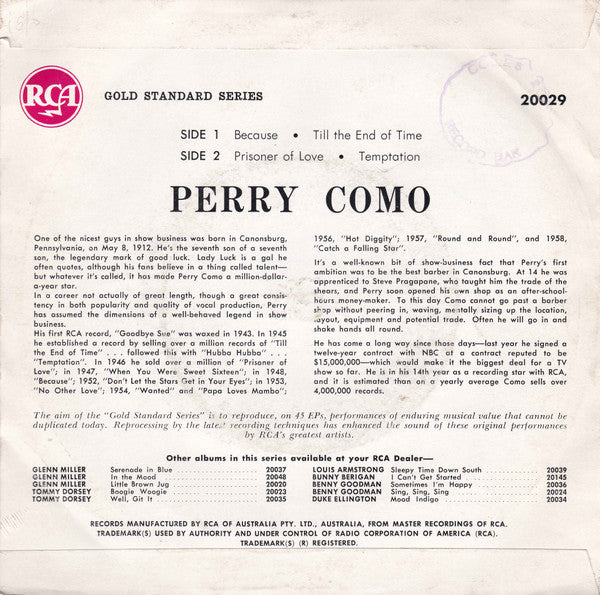 Perry Como : Perry Como (7", EP, Mono)