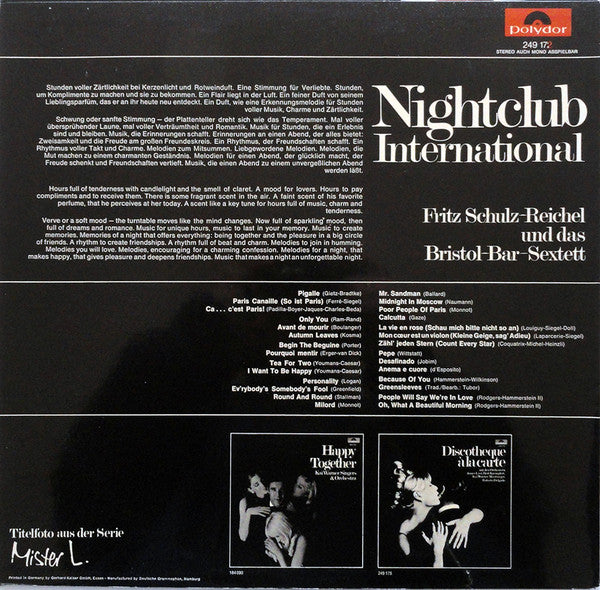 Fritz Schulz-Reichel Und Das Bristol-Bar-Sextett* : Nightclub International (LP, Comp)