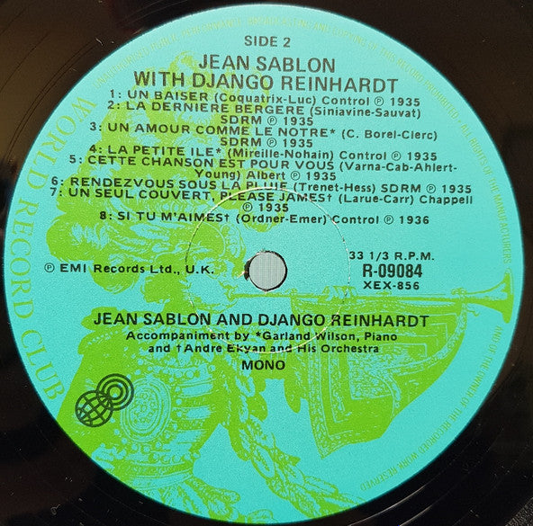 Jean Sablon & Django Reinhardt : Jean Sablon With Django Reinhardt (LP, Comp, Mono, Club, RE)